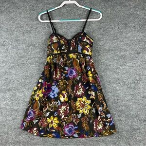 Y2K Xhilaration Floral Babydoll Mini Dress Medium Boho Coquette Strappy Sundress